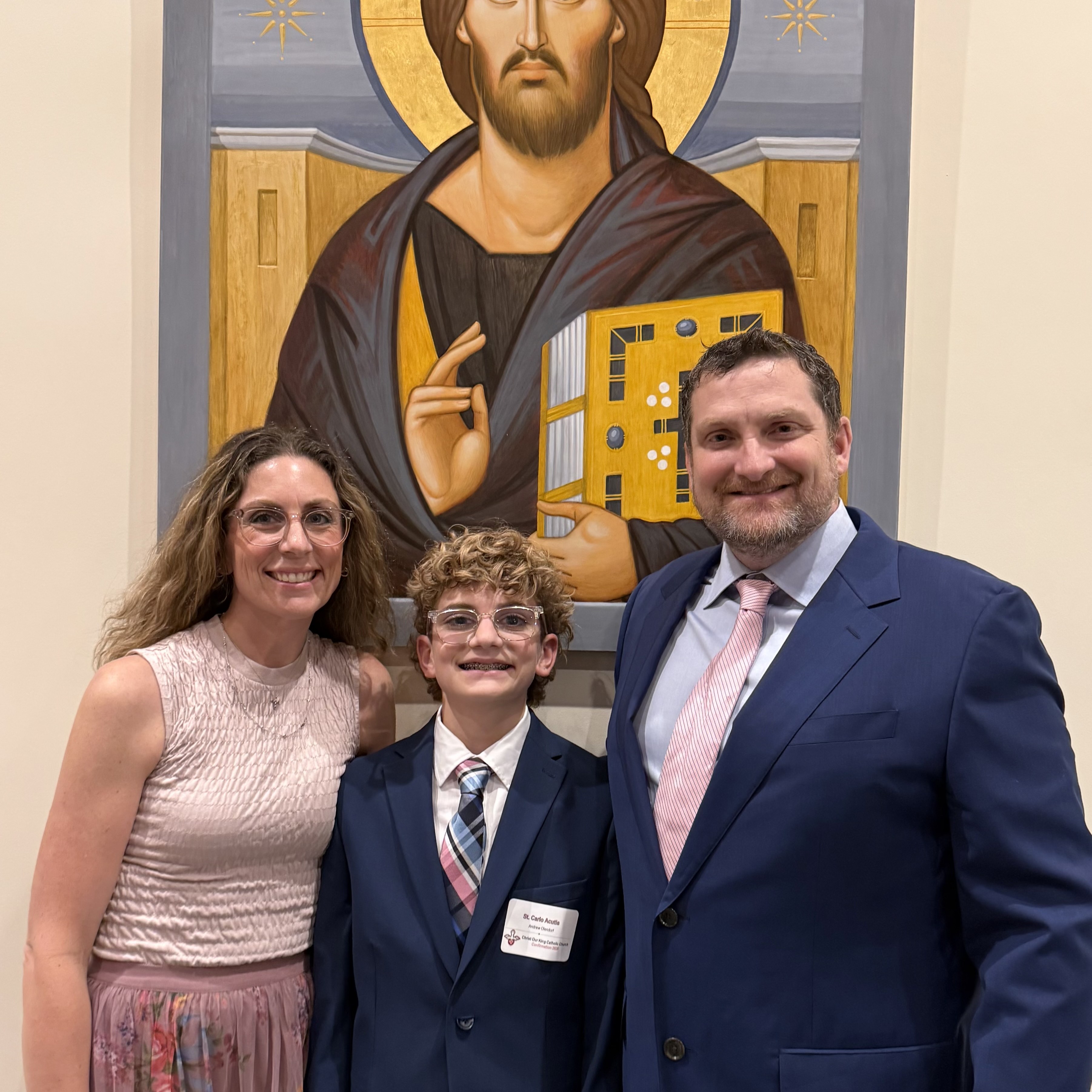 The Olendorf family at a church confirmation